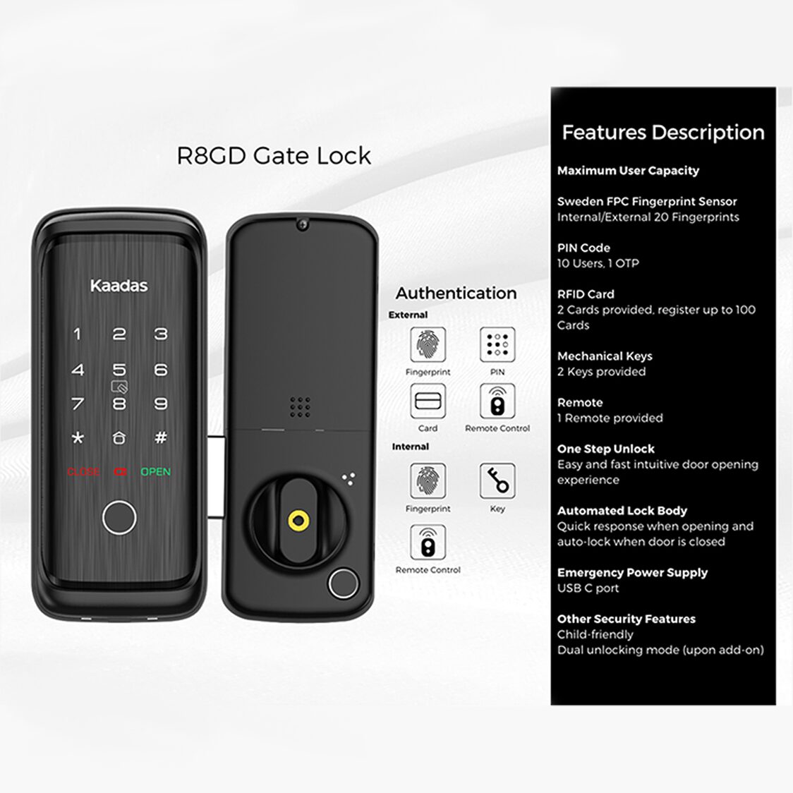 Kaadas K20 Pro Max Coppper + R8GD Lock Bundle