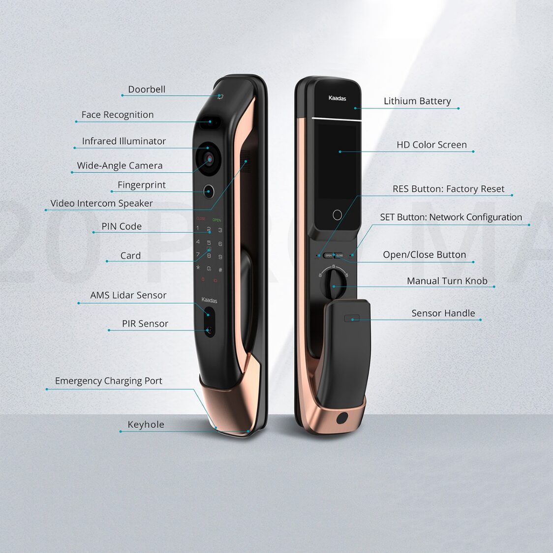 Kaadas K20 Pro Max Coppper + R8GD Lock Bundle