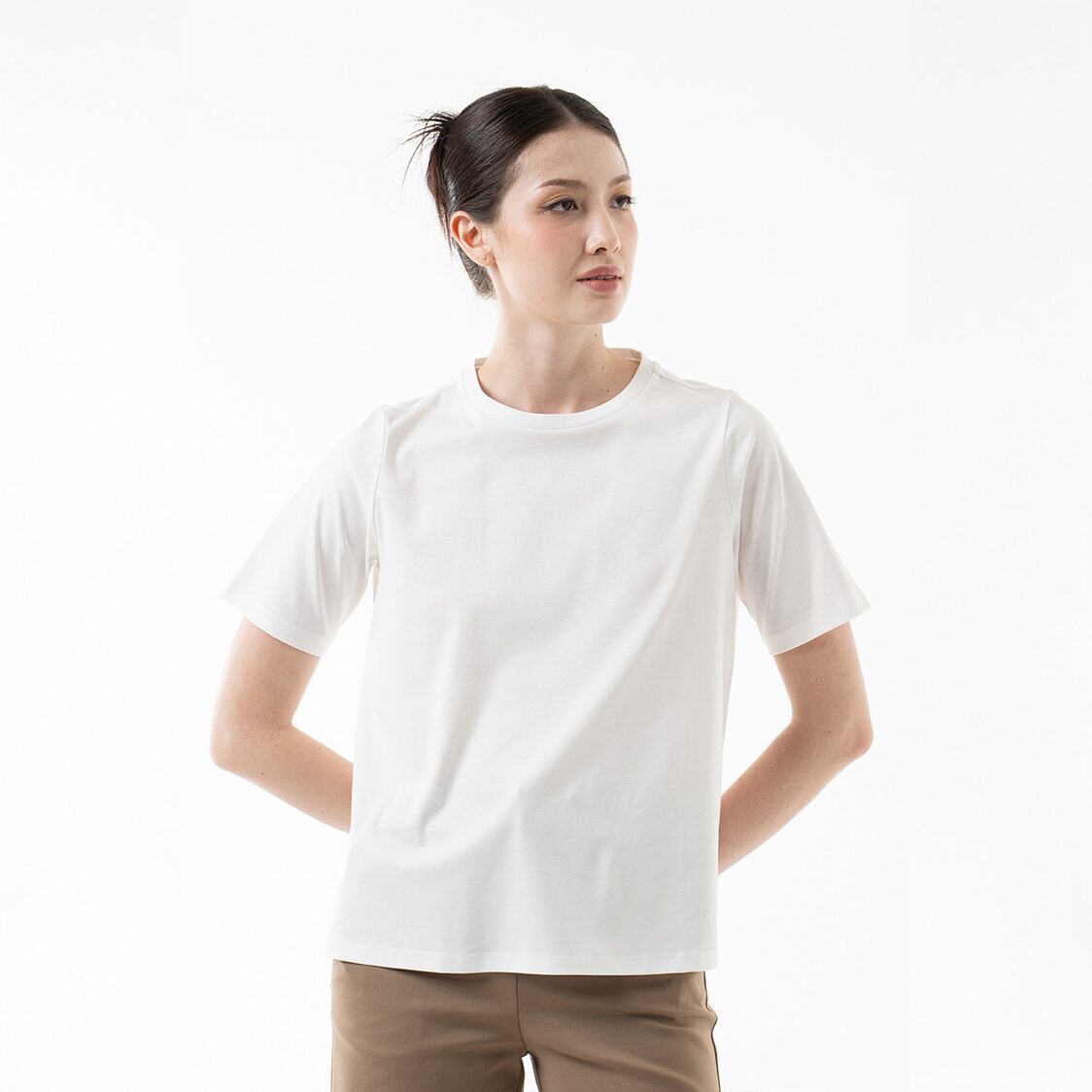 K/WOODS Essential Crew Neck Tee in Off White