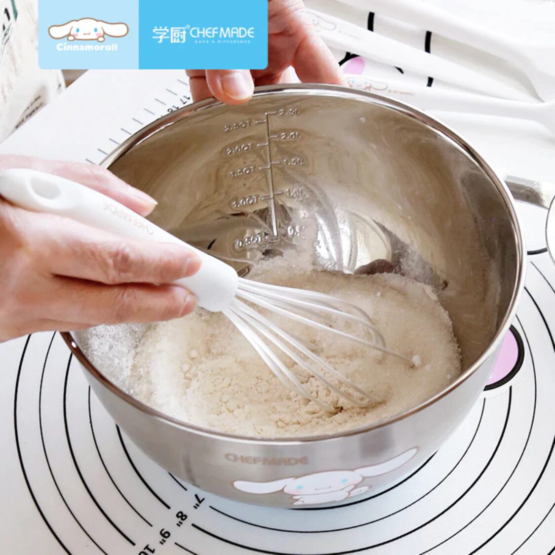 Chefmade Silicone Whisk With Plastic Handle L25.6xW5.7xH5.5cm WH Cinnamoroll (1898cm-CL5007)