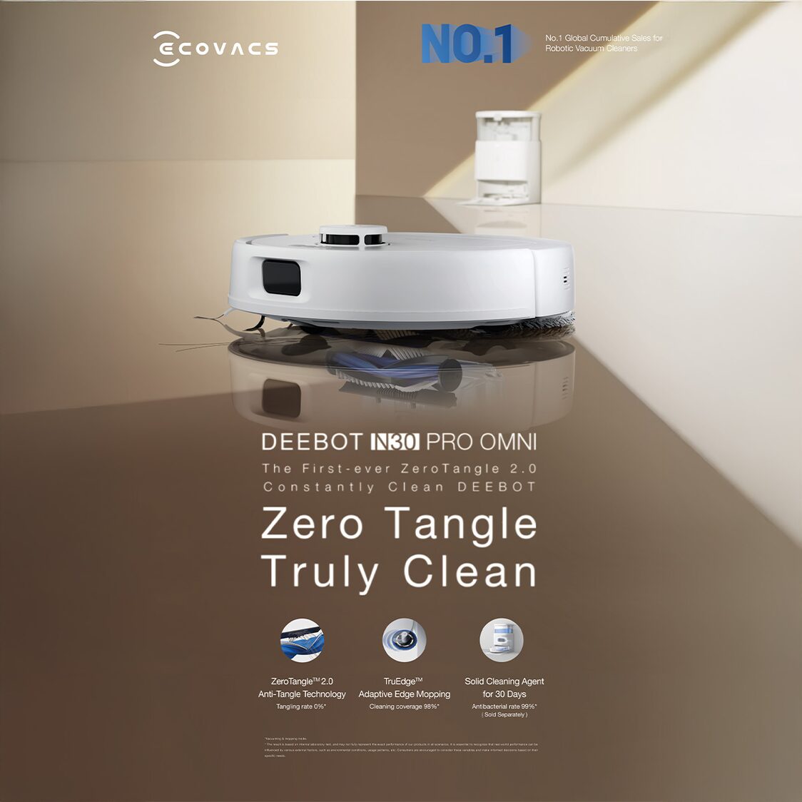 Ecovacs Deebot N30 Pro Omni - White