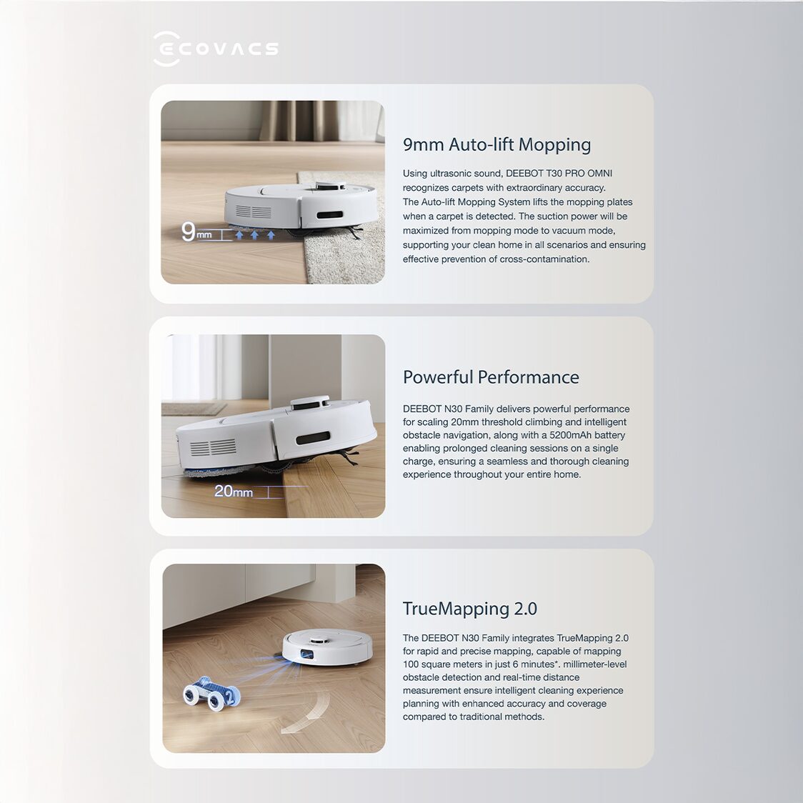 Ecovacs Deebot N30 Pro Omni - White