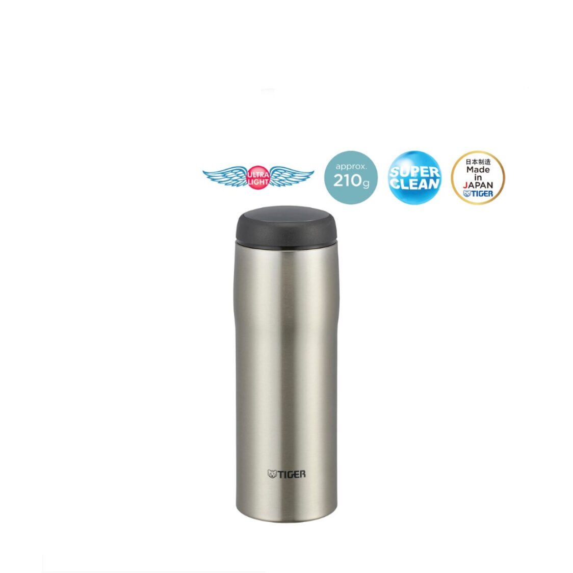 TIGER Double Stainless Steel Mug 480ml - Clear Stainless (MJA-B048 XC) (Purchase With Purchase)