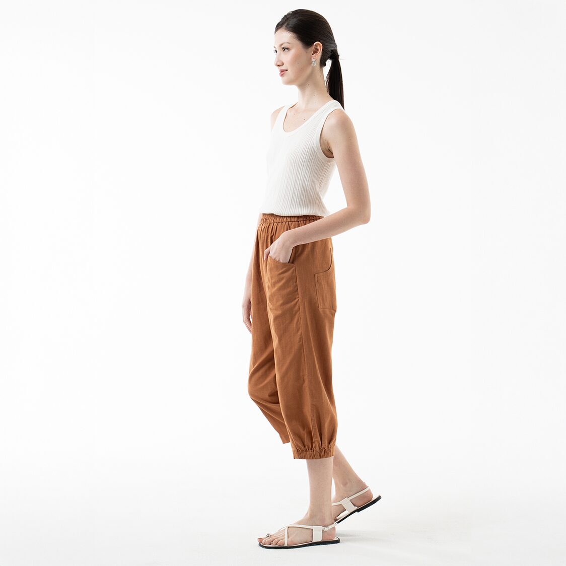 K/WOODS Cool Comfort Linen Pants in Caramel