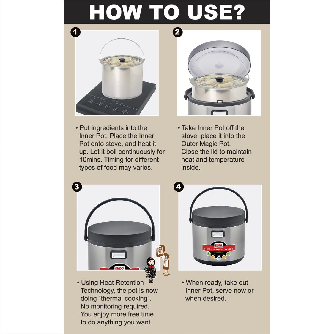 ENDO Thermal Magic Cooker 5L (E-TMC5-N)