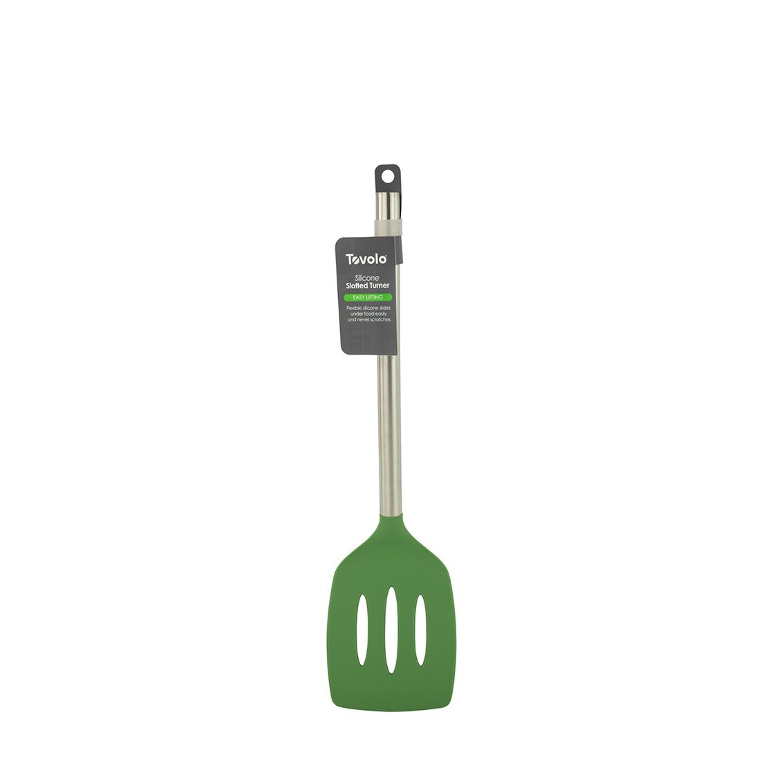 Tovolo Silicone Slotted Turner with Stainless Steel Handle - Pesto