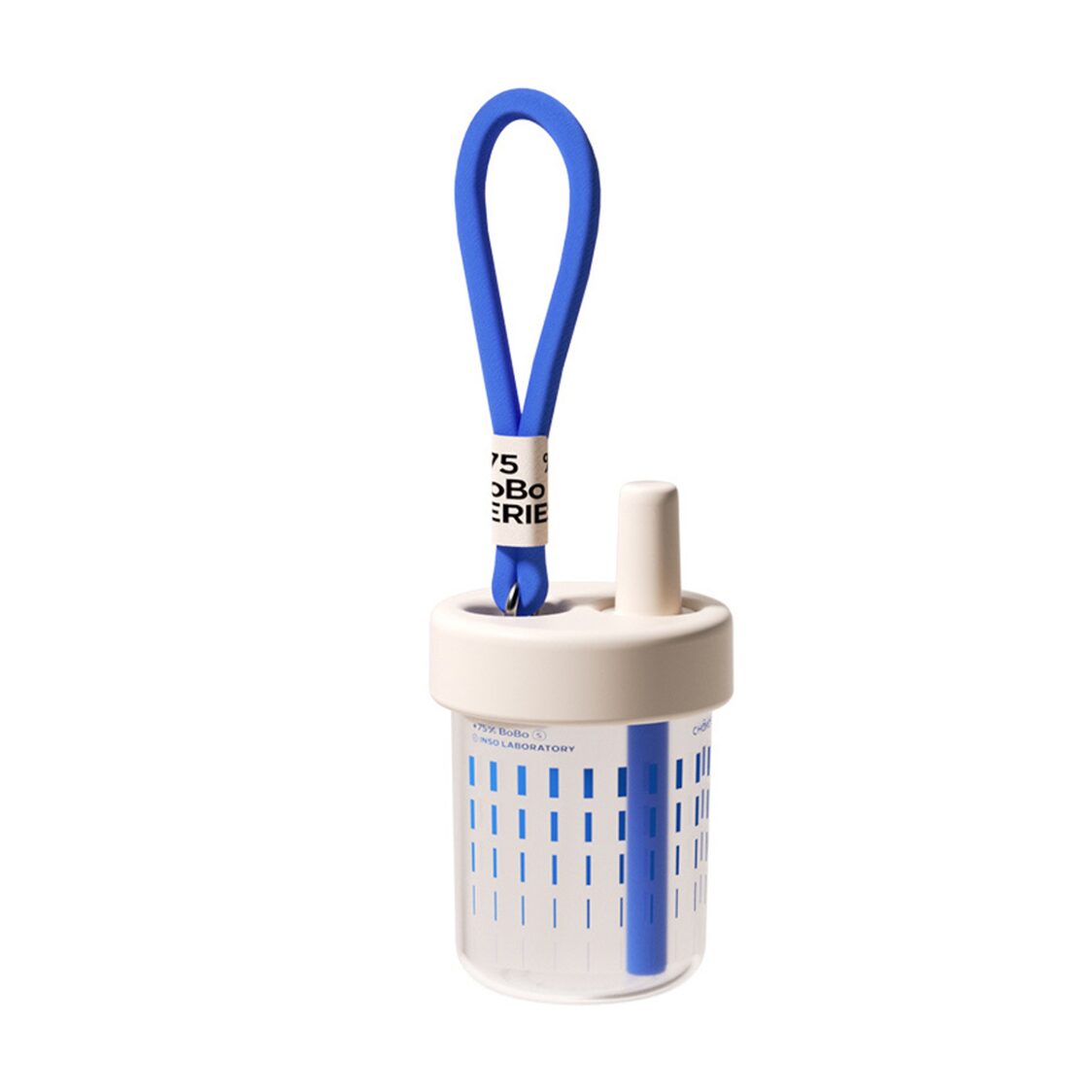 Chako Lab 450ml Bobo Straw Cup Round White/Blue