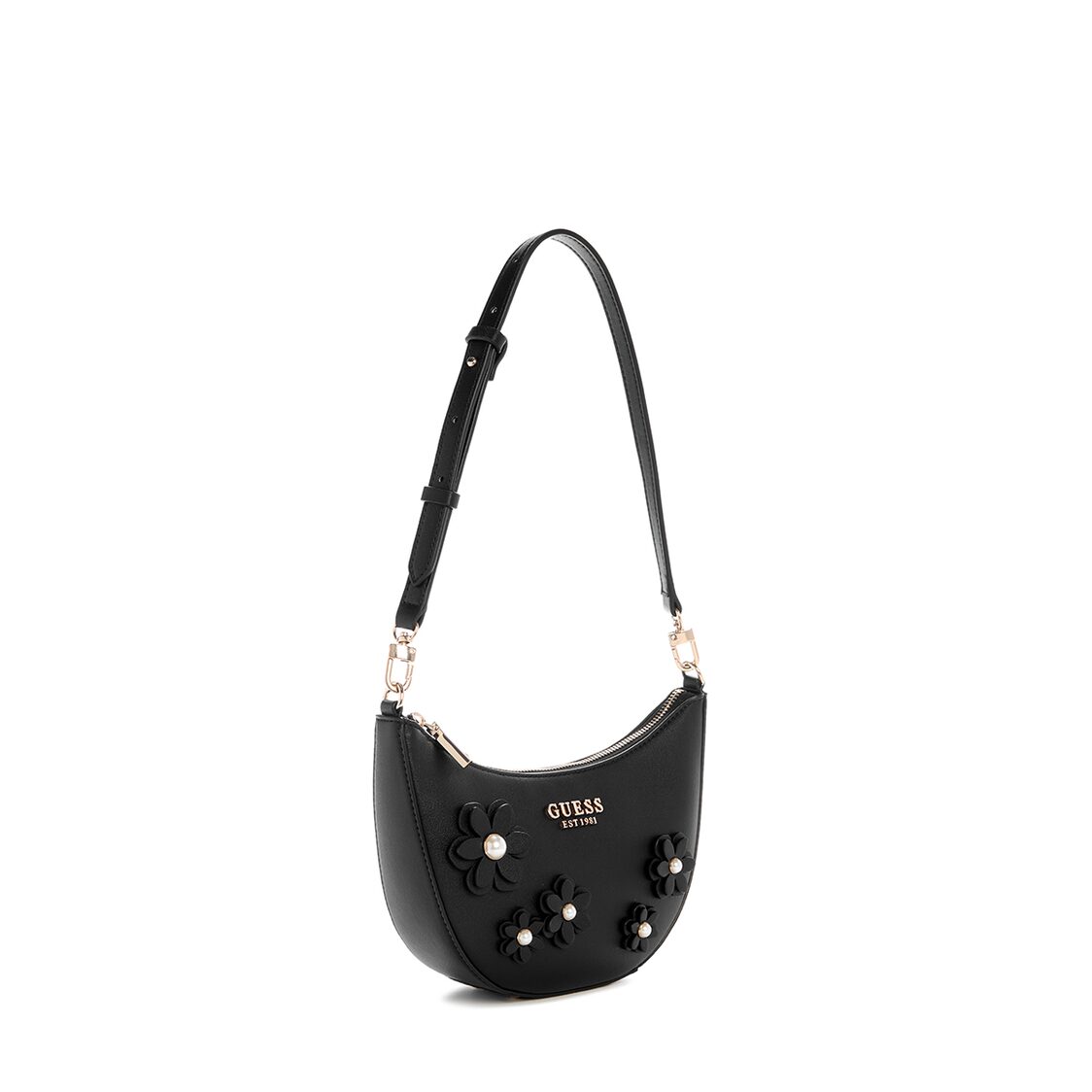 Guess Zaria Mini Top Zip Shldr Bag - Black