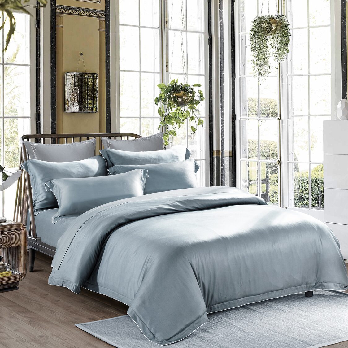 M. Maison Waterfall Fitted Sheet/ Bedset Green