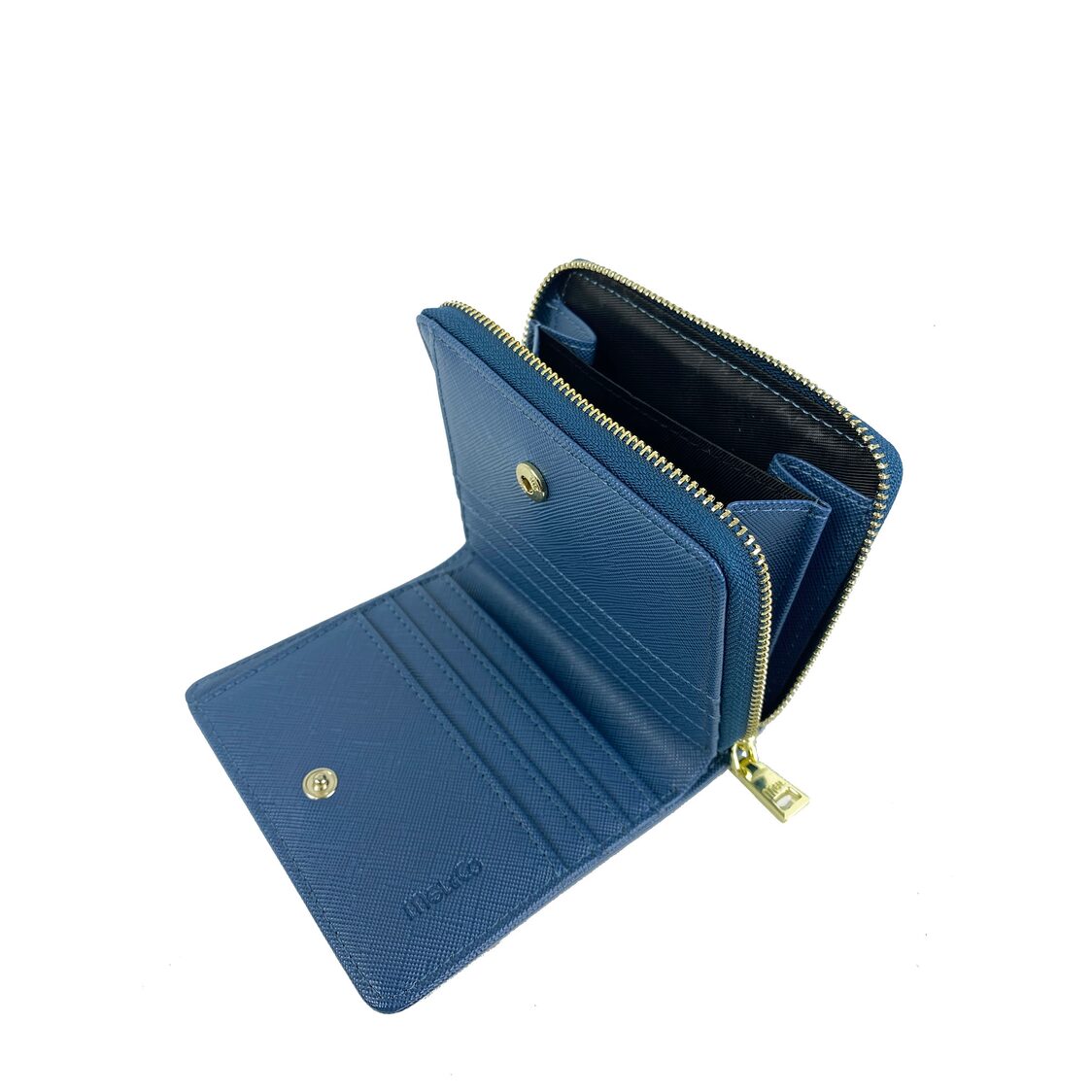 Mel&Co Saffiano Leatherette Snap Wallet With Zip-Around Compartment