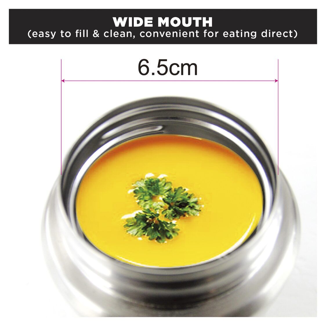 ENDO Double Stainless Steel Thermal Food Jar 450ml - Pure Stainless (CX-4007 S/S)