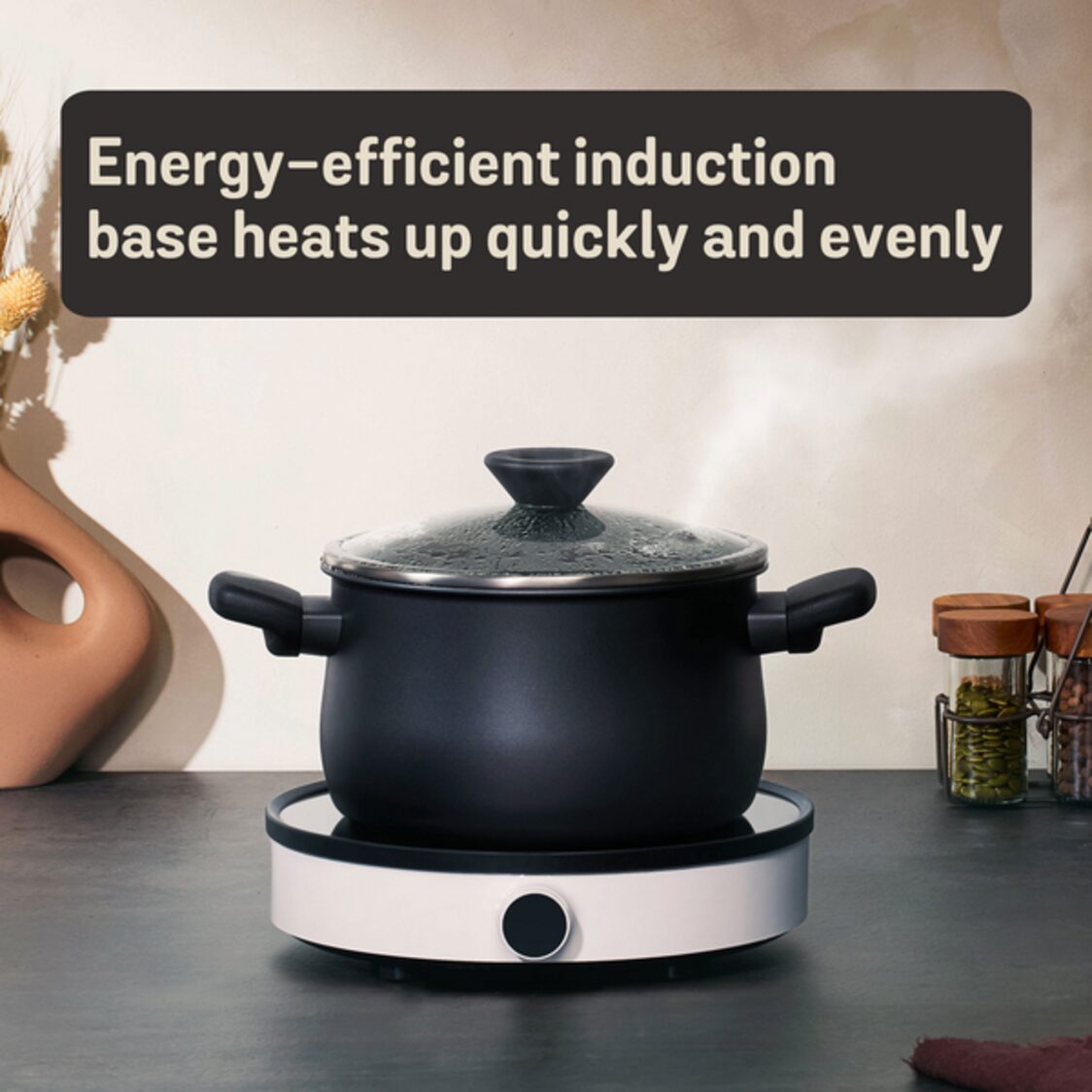 Meyer Midnight Hard Anodized IH 24cm/7.6l Covered Stockpot (Induction) - 85073