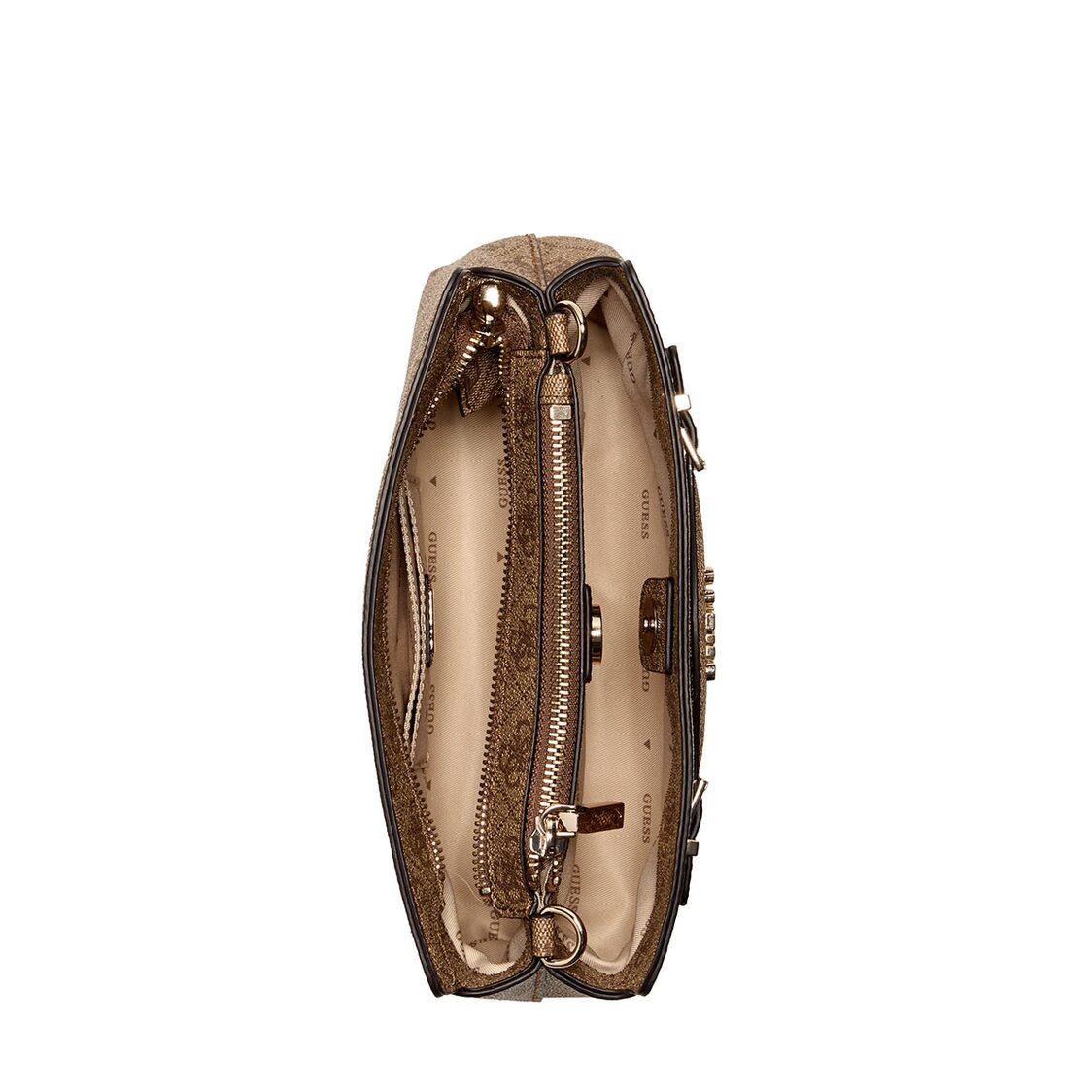 Guess Katya Crossbody Top Zip - Latte Logo