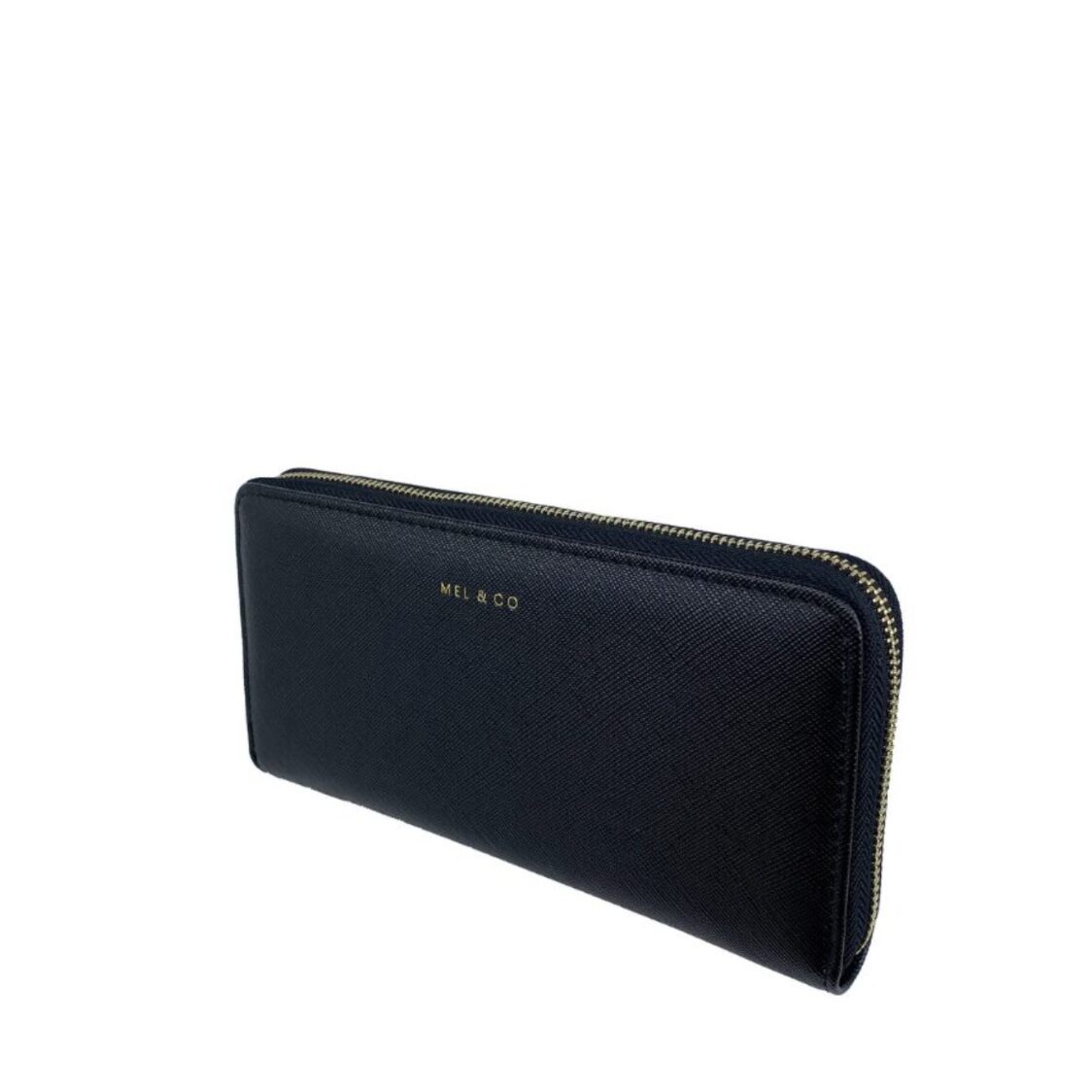 Mel&Co Saffiano-Effect Zip-Around Wallet