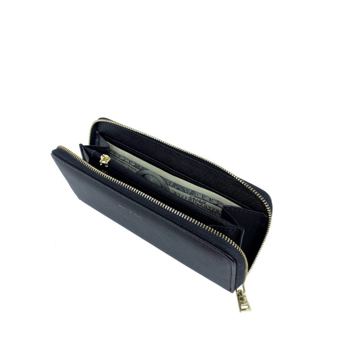 Mel&Co Saffiano-Effect Zip-Around Wallet