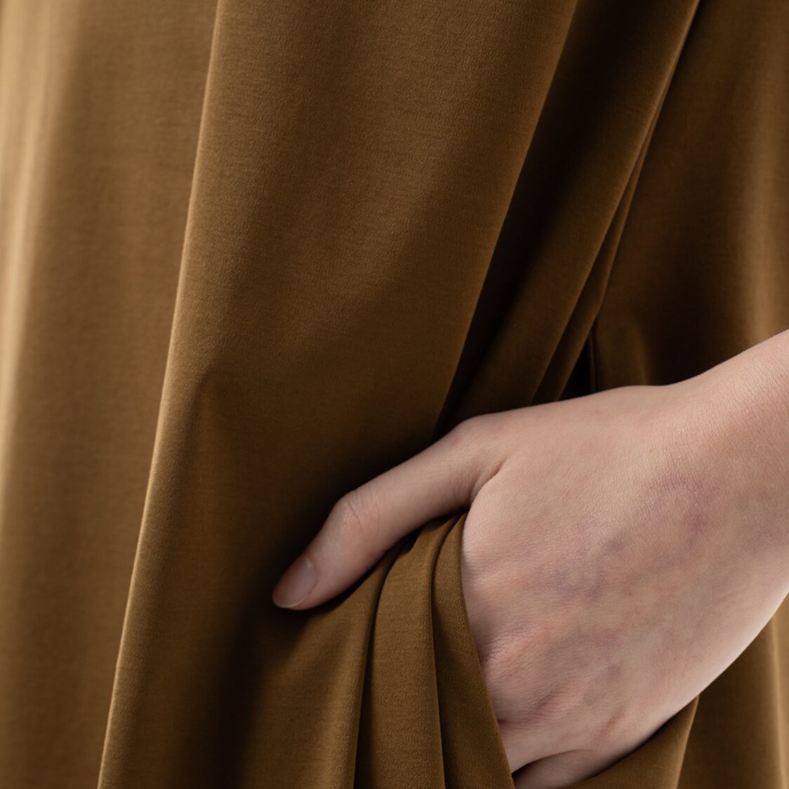 K/WOODS Essential Flow Midi Dress in Fried Olive