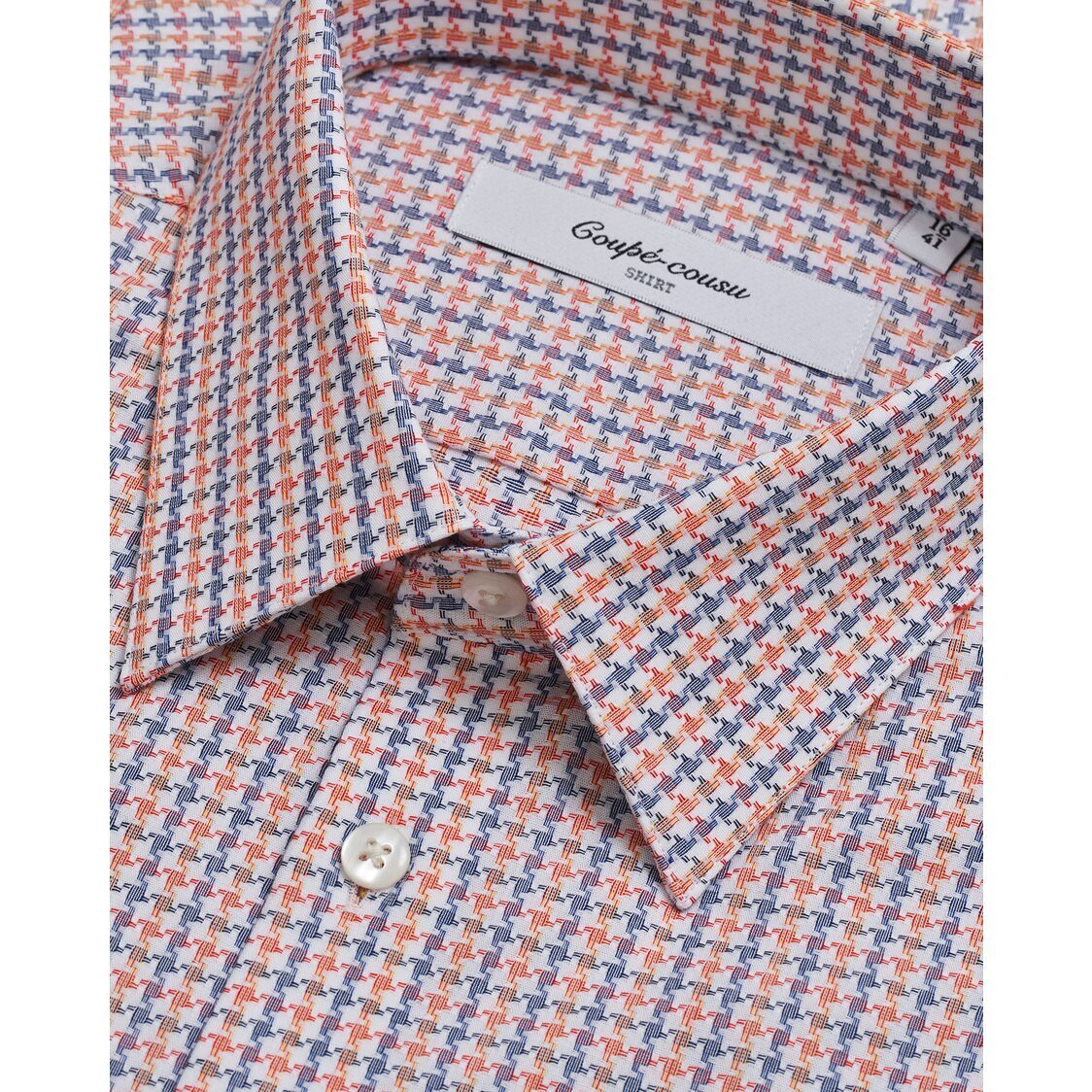 Coupe Cousu Short Sleeve Shirt, Fancy Dobby CCSSE309-MULTI