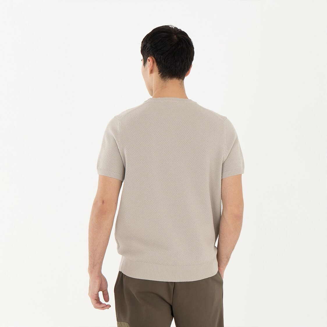 K/WOODS Mens Calmline Crew Neck - Almond