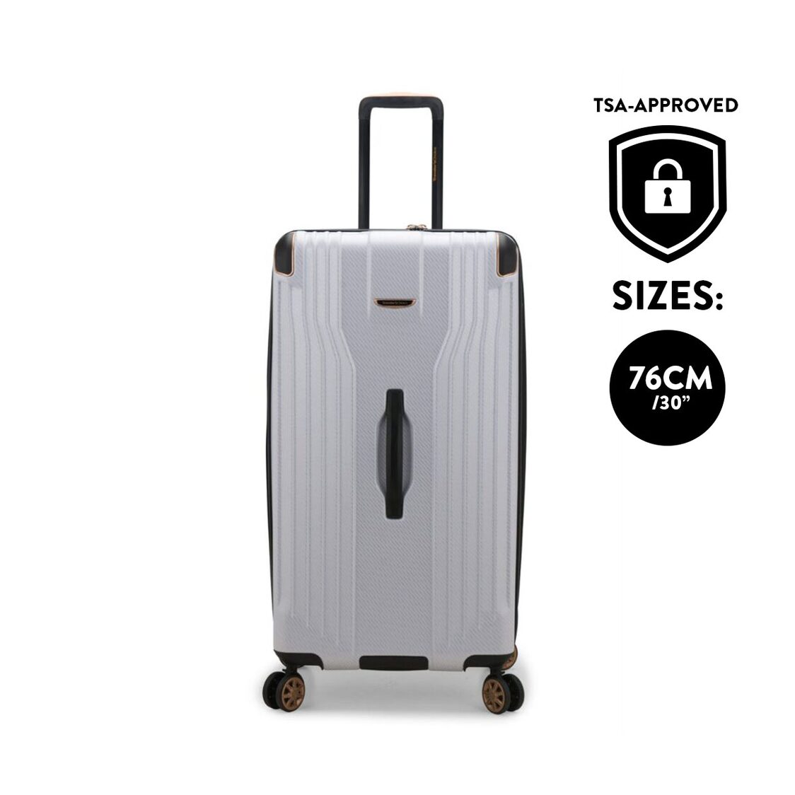 Travelers Choice 30 White Trunk Spinner Luggage