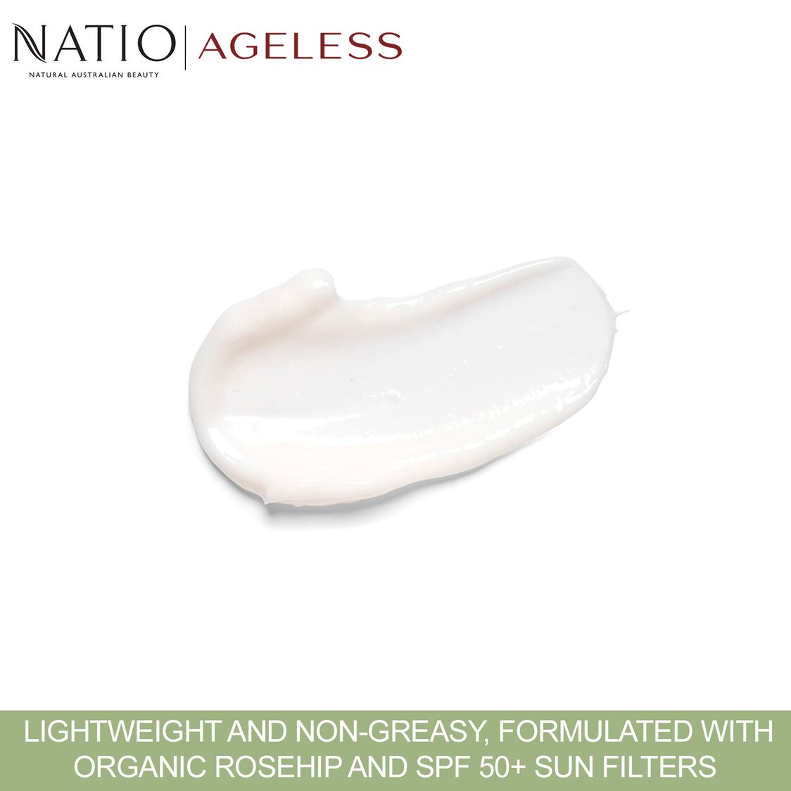 Natio Ageless Daily Moisturiser UV Protection Spf 50+ 75g