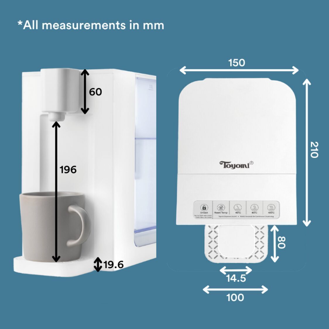 Toyomi Instant Boil Hot Water Dispenser 3.5L White FB7735F