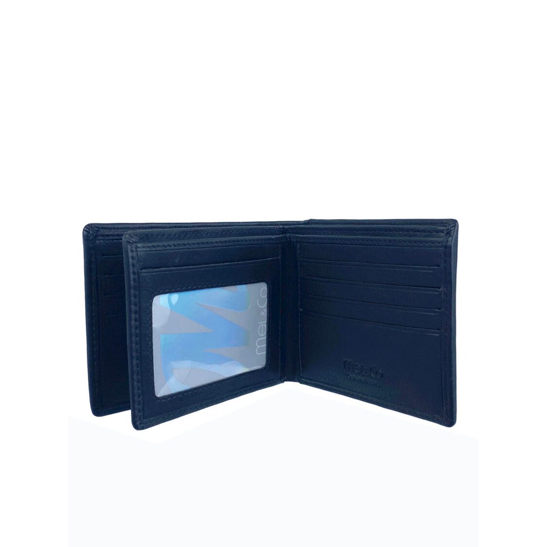 Genuine Leather Center Flap Wallet With Slip Pocket