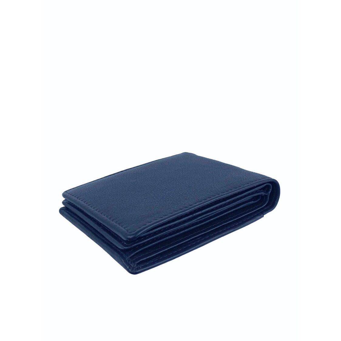 Genuine Leather Center Flap Wallet With Slip Pocket