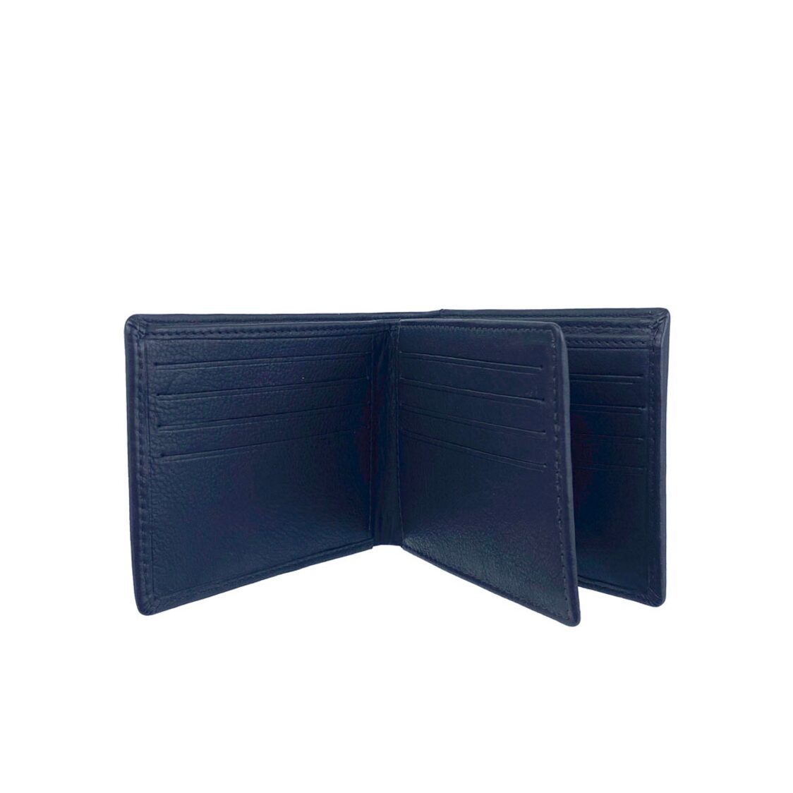 Genuine Leather Center Flap Wallet With Slip Pocket