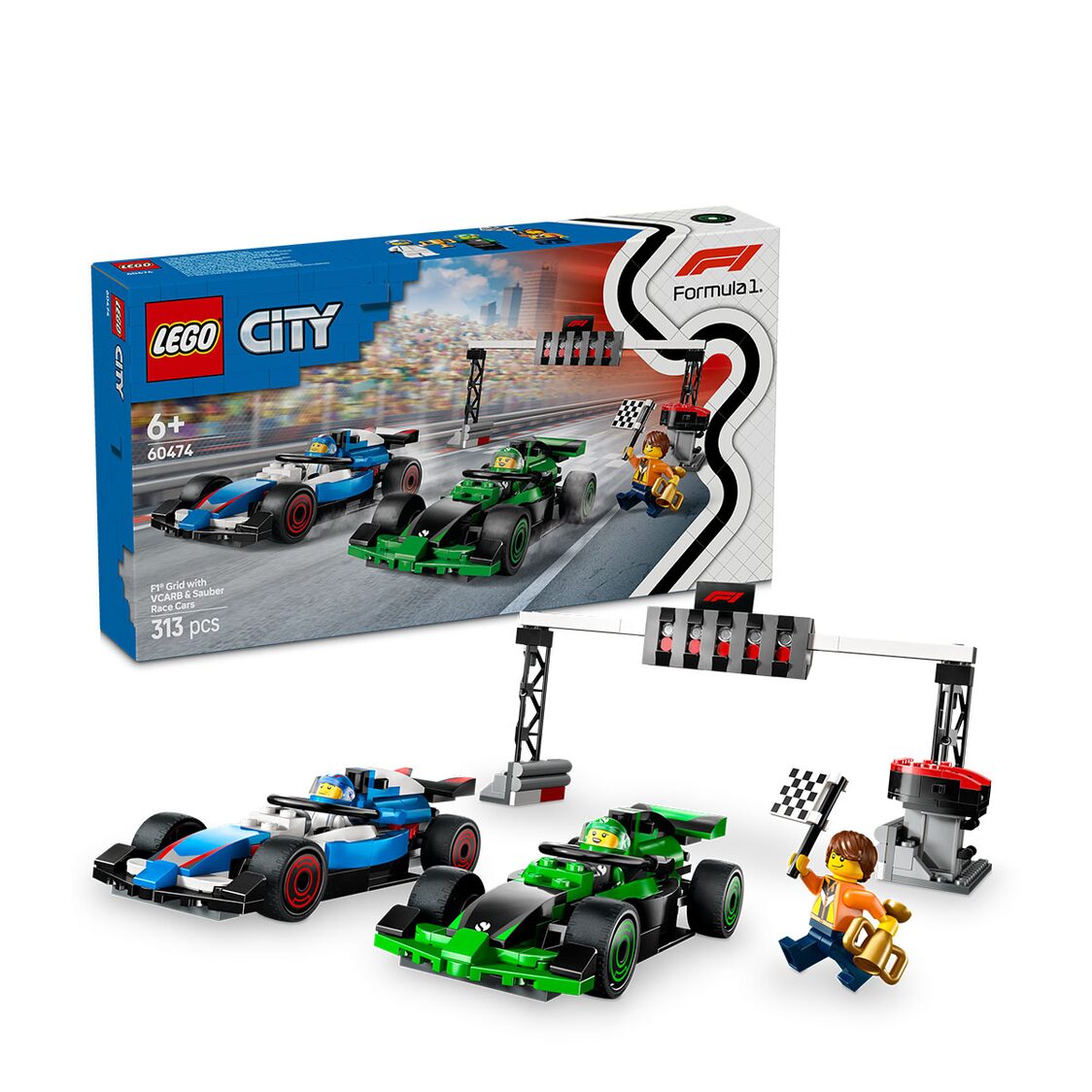 LEGO 60474 F1® Grid with VCARB & Sauber Race Cars