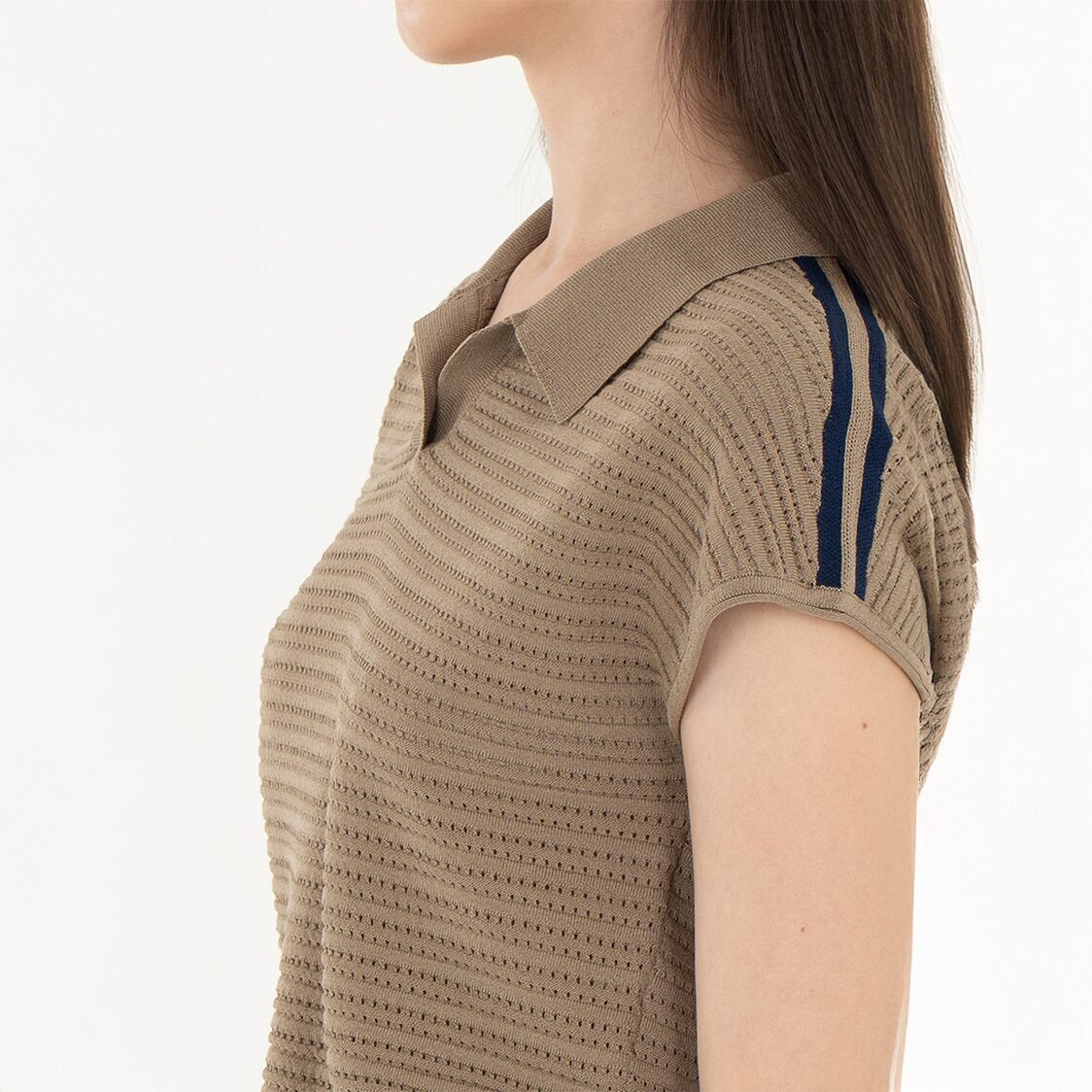 K/WOODS Ice Cool Urban Textured Polo in Camel