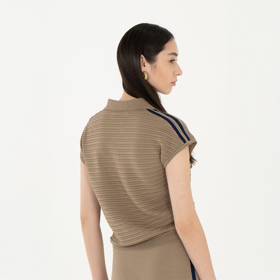 K/WOODS Ice Cool Urban Textured Polo in Camel