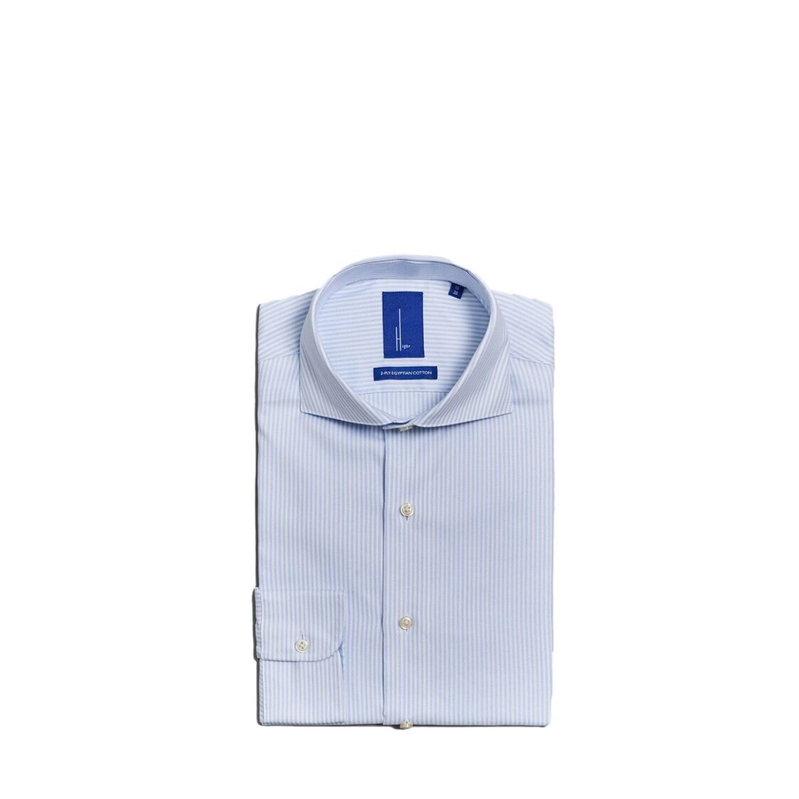 Highr Long Sleeve Shirt Light Blue Striped Oxford
