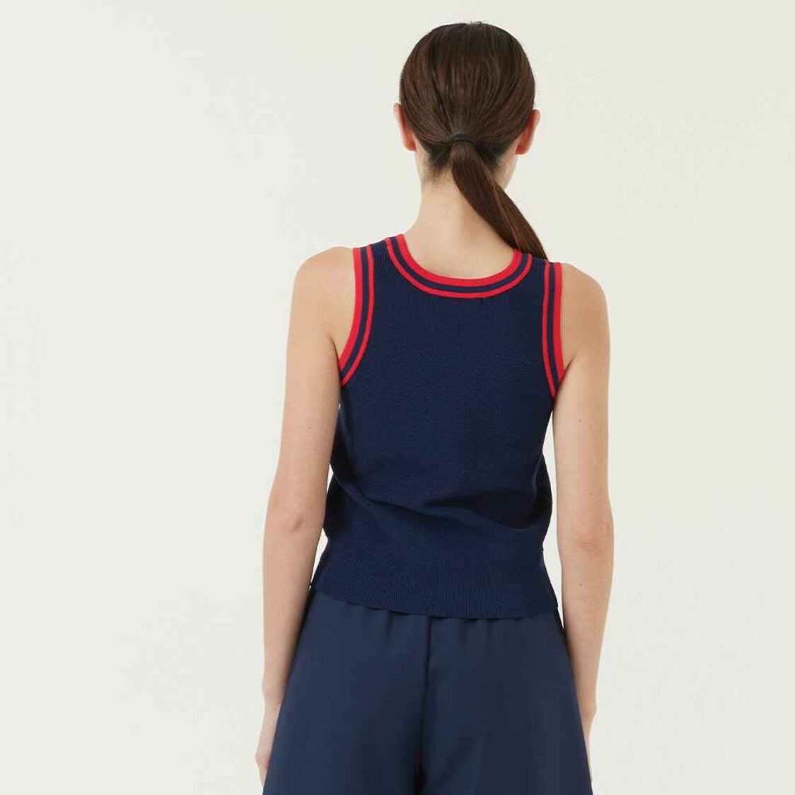 K/WOODS Sleeveless Knit Top In Navy