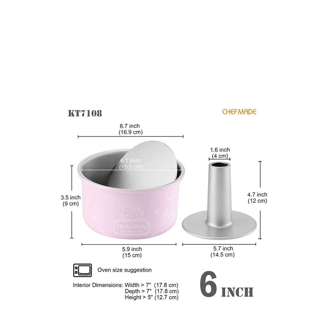 CHEFMADE Hello Kitty Round Deep Cake Pan with Removable Bottom 1898CM-KT7108