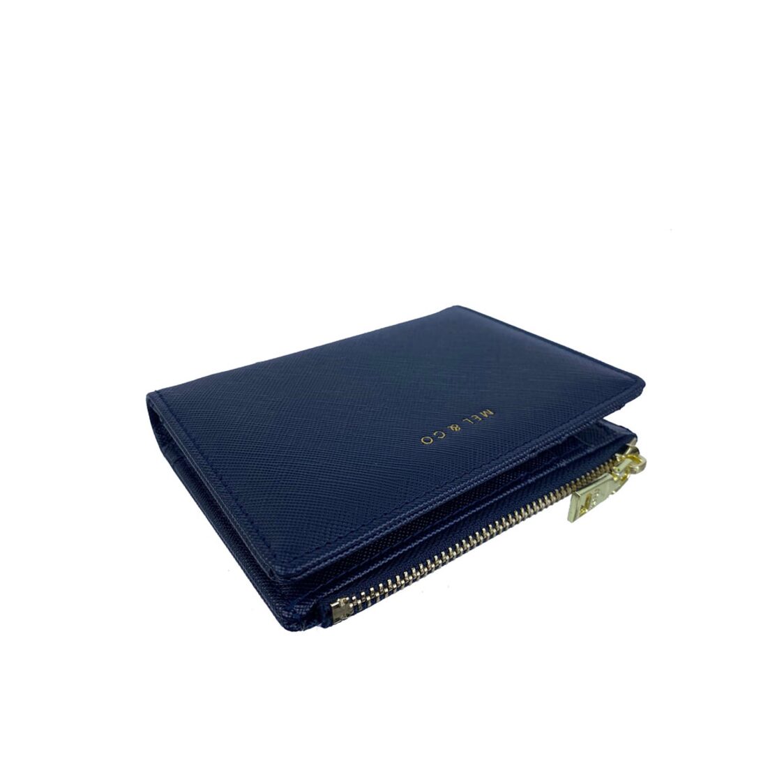 Mel&Co Saffiano-Effect Bifold Compact Snap Wallet