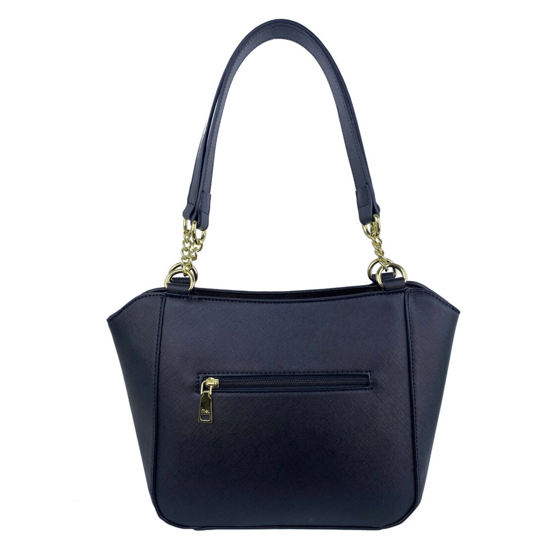 Mel&Co Saffiano Leatherette Double Handle With Chain Detail
