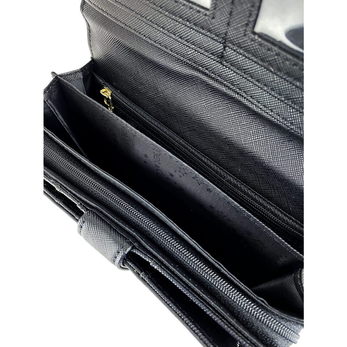 Mel&Co Saffiano-Effect Tri-Fold Flap Large Wallet