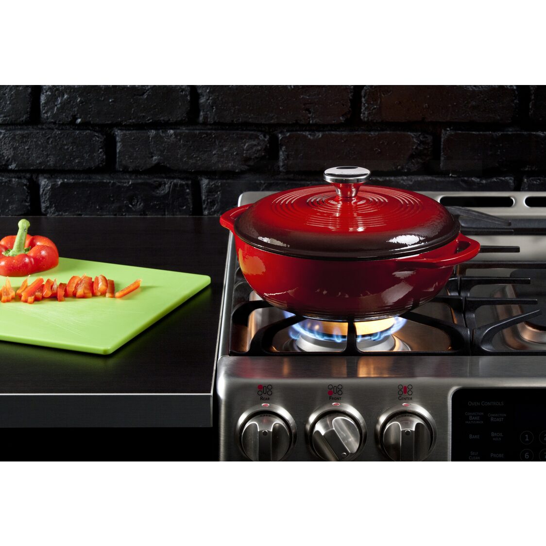 Lodge 4.5 Quart Red Enameled Cast Iron Dutch Oven
