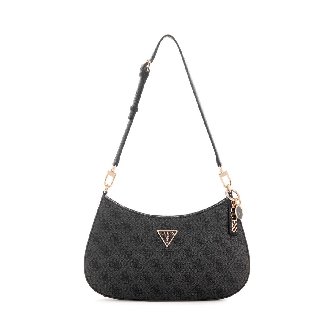 Guess Noelle Ii Top Zip Shoulder Bag,Coal Logo