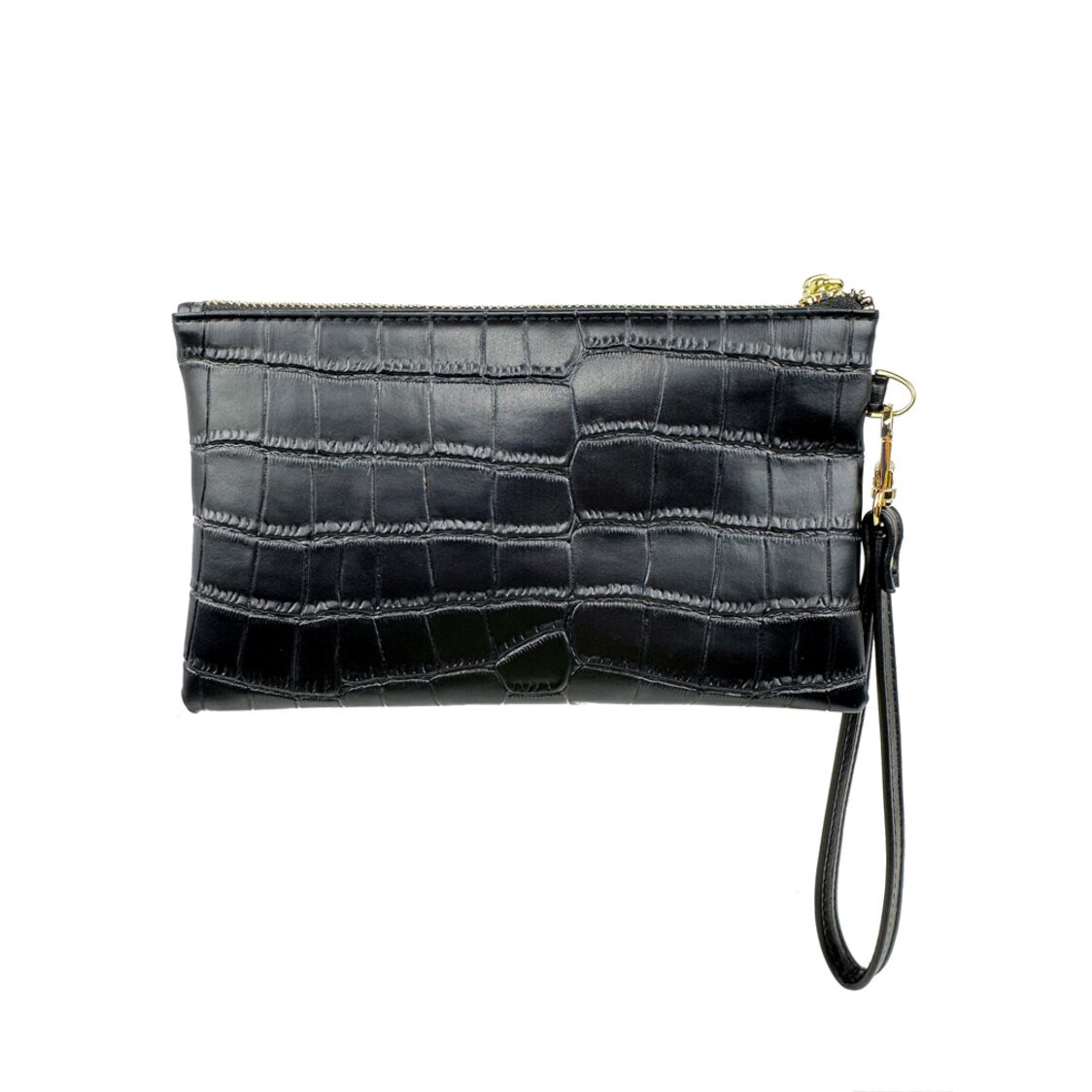 Mel&Co Croco Wristlet Pouch Black