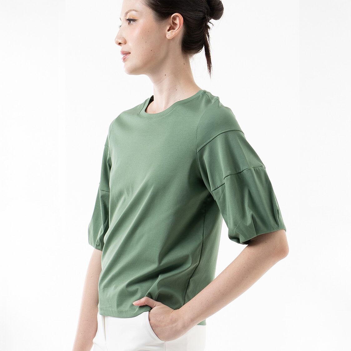 K/WOODS Cloud Sleeve Top in Sage Green
