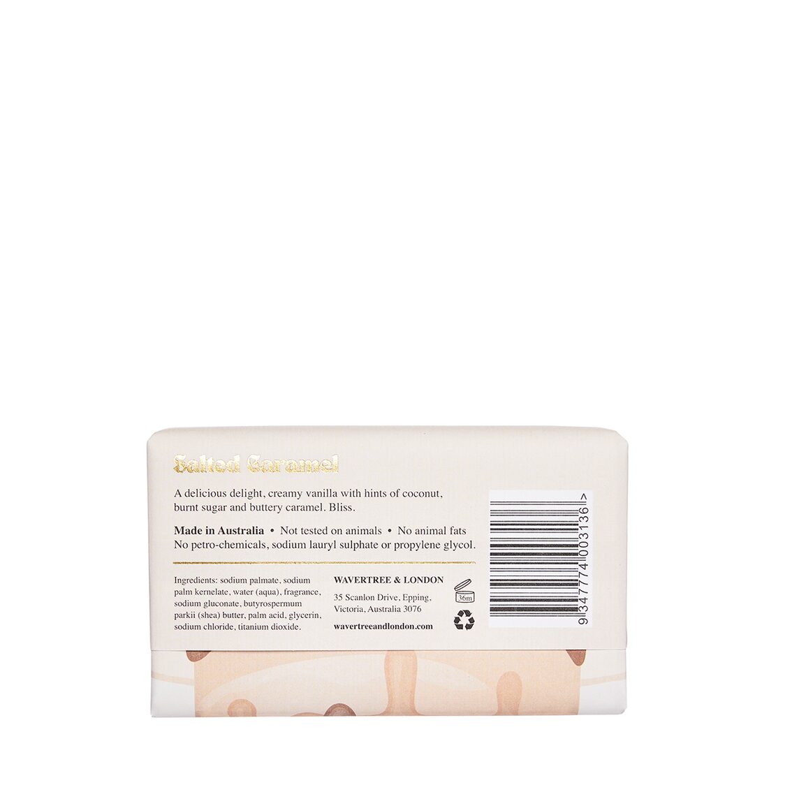 Wavertree & London Salted Caramel Soap Bar 200g