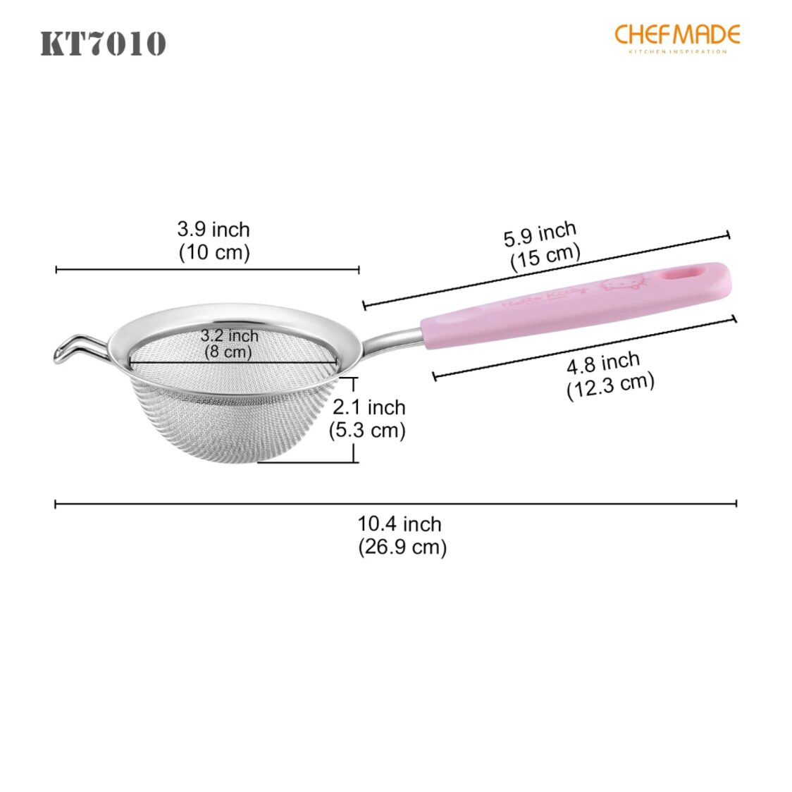 Chefmade Ss Flour Sieve L27.5Xw10xH4.5cm Hello Kitty (1898cm-KT7010)