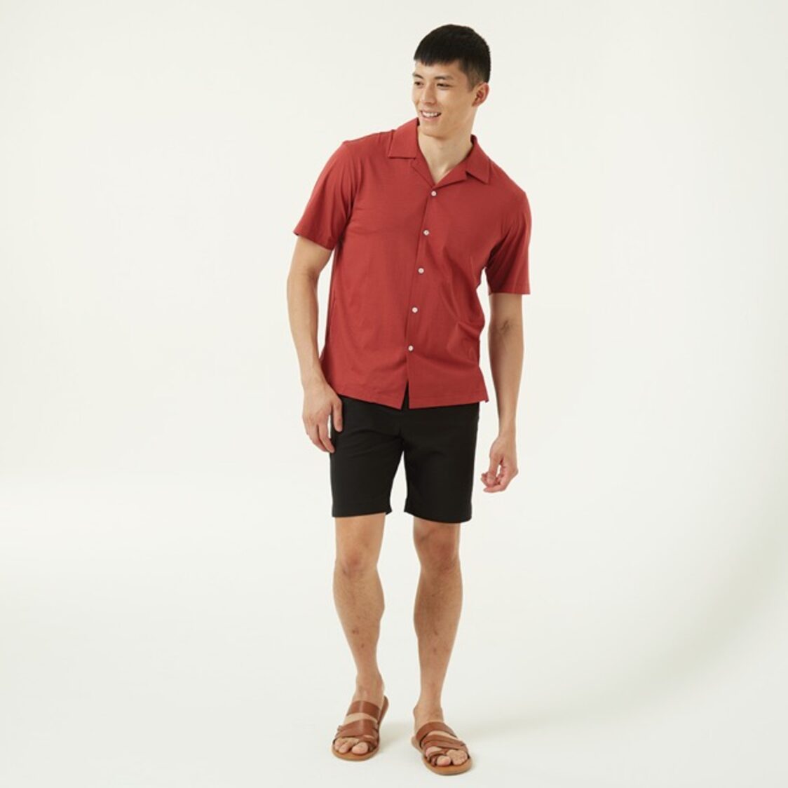 K/WOODS Mercerized Camp Shirt in Rust