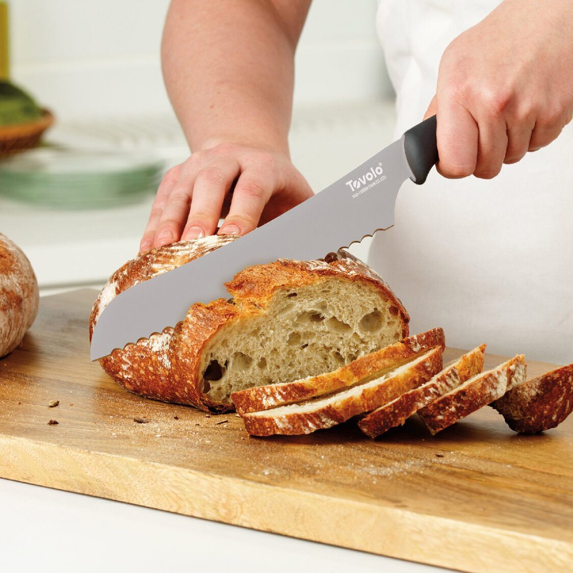 Tovolo Comfort Grip 8.5" Bread Knife Oyster Gray