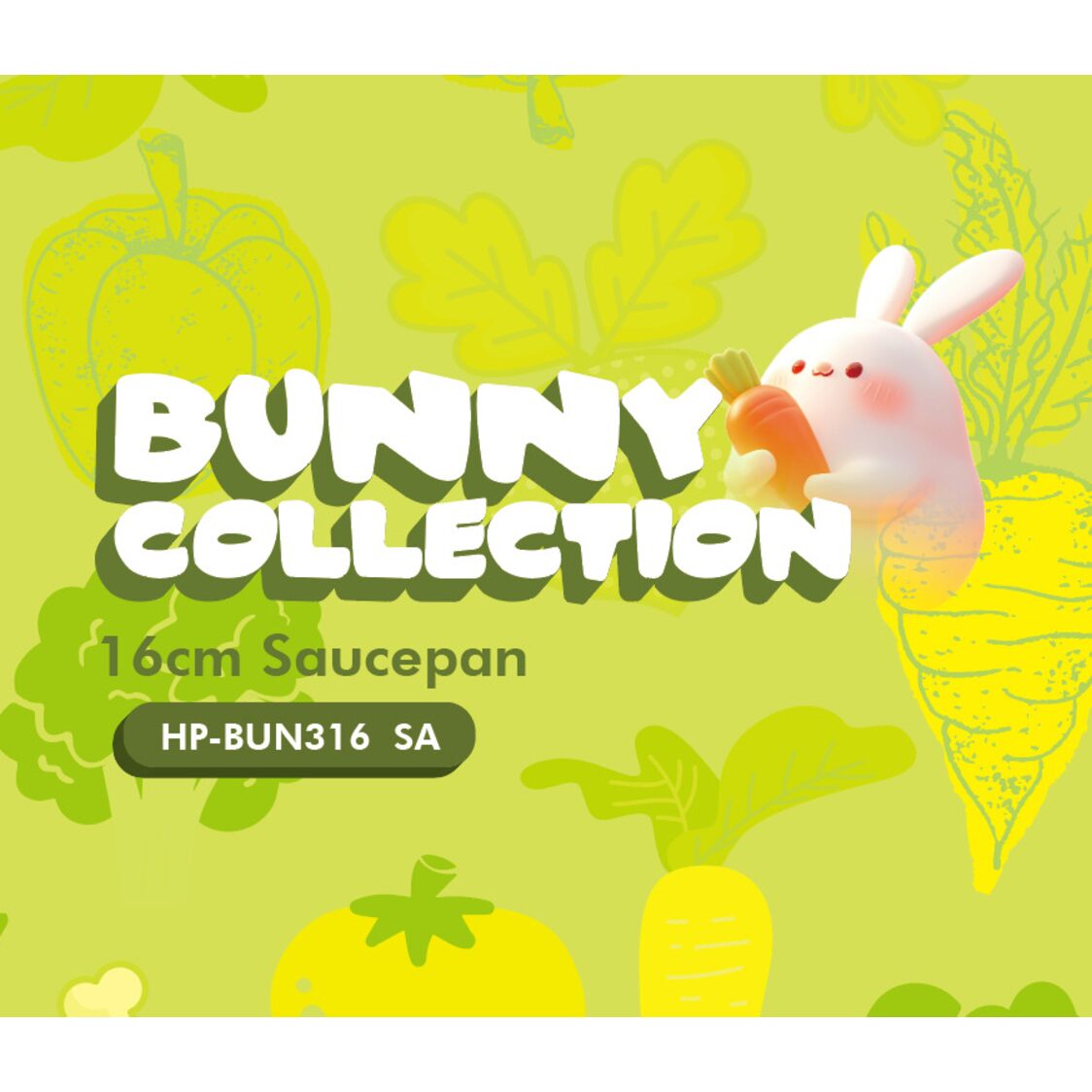ASD Bunny Collection 24cm Induction Frying Pan with Glass Lid (HP-BUN324FP-GL)