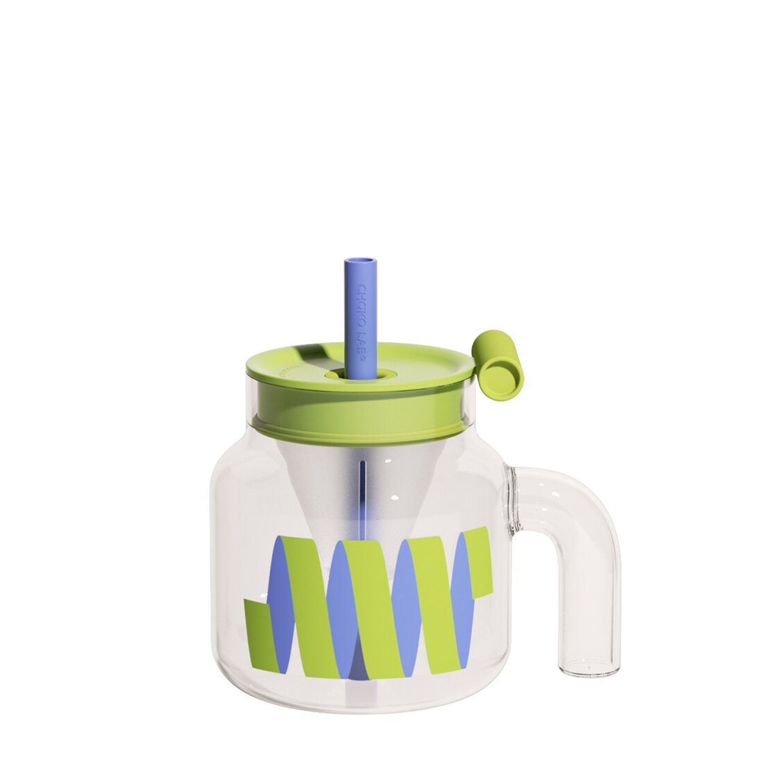 Chako Lab 1150ml Tea Separator Jar Green Cover W Blue Straw