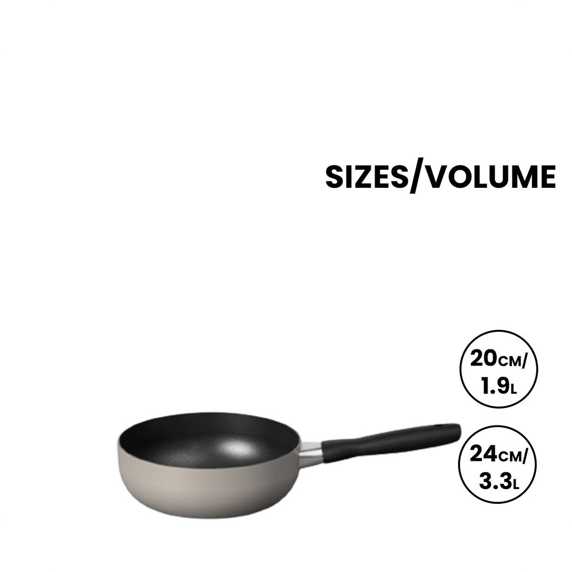 Meyer Bauhaus Nonstick Warm Grey Open Saucier