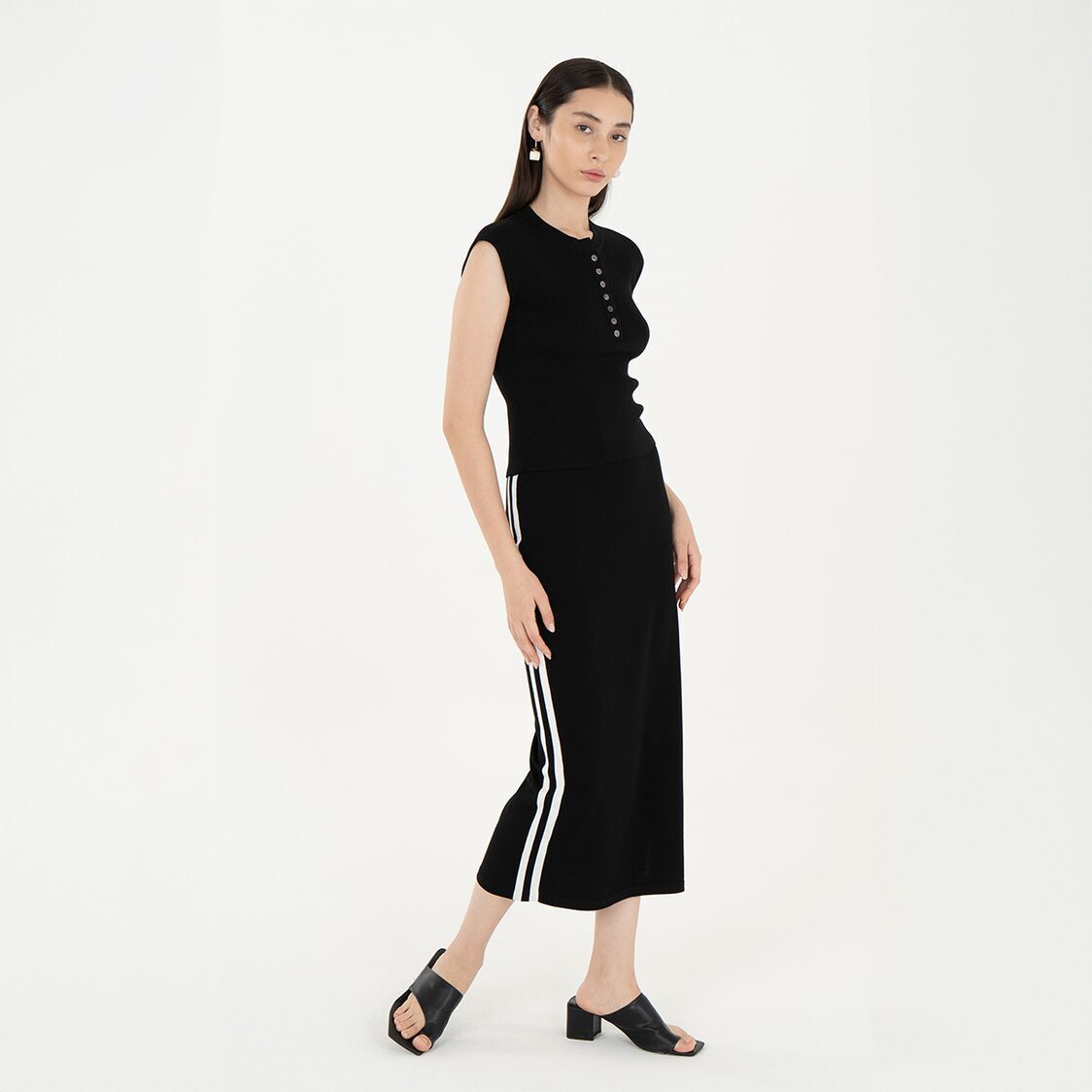 K/WOODS Ice Cool Sleek Utility Skirt in Black