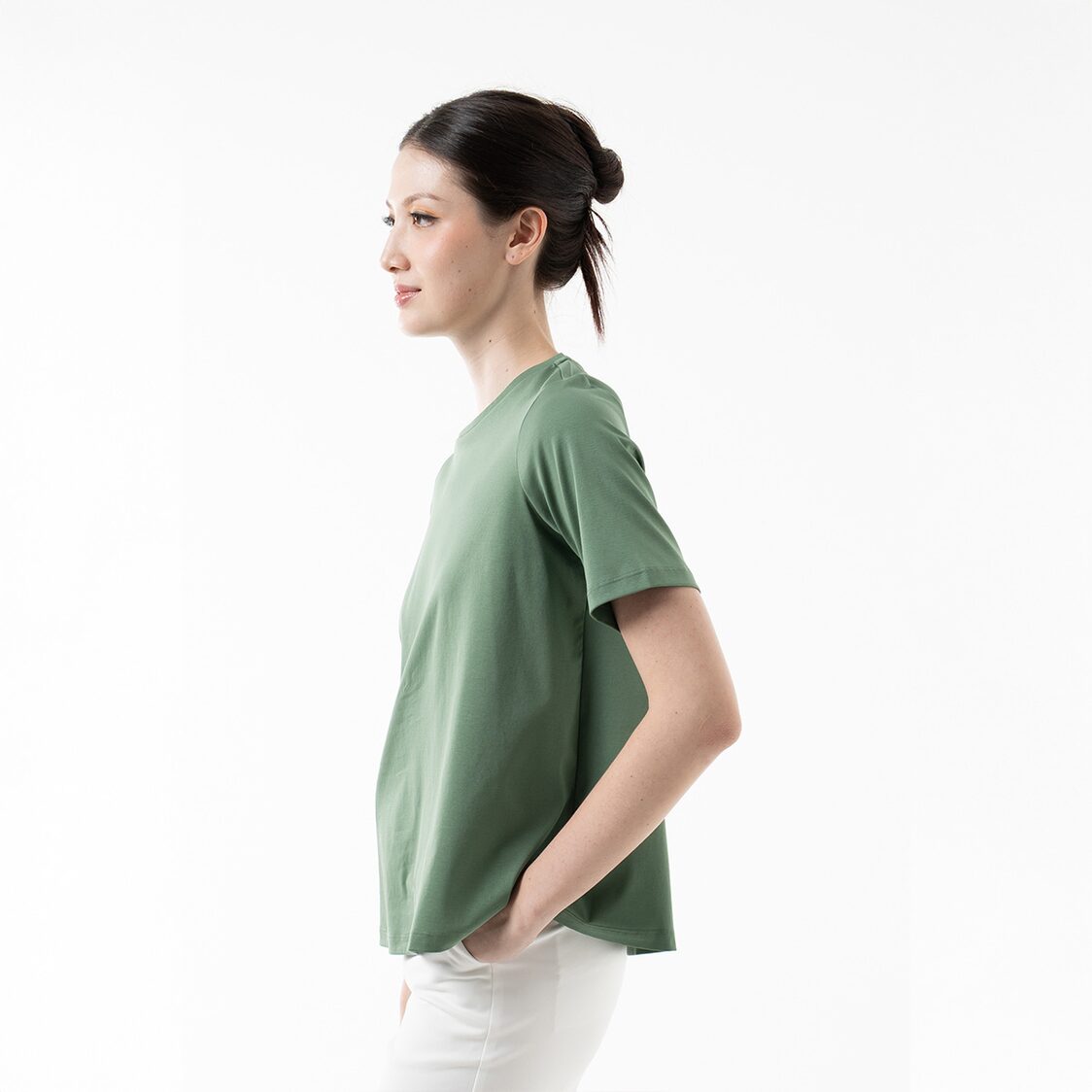 K/WOODS Essential Crew Neck Tee in Sage Green